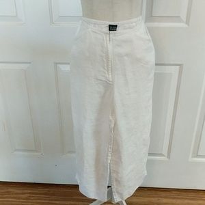 Eileen Fisher White Linen/Cotton Pants